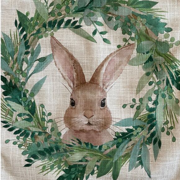House & Garden Floral Bunny Rabbit Table Runner 16x90 Spring Easter Beige New - Picture 3 of 9
